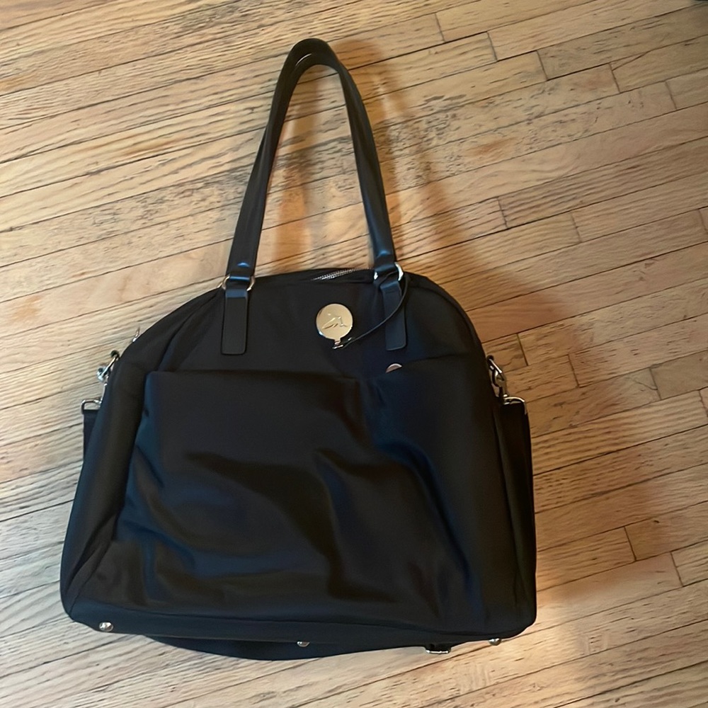 Lo & Sons Black Nylon Travel Tote Bag